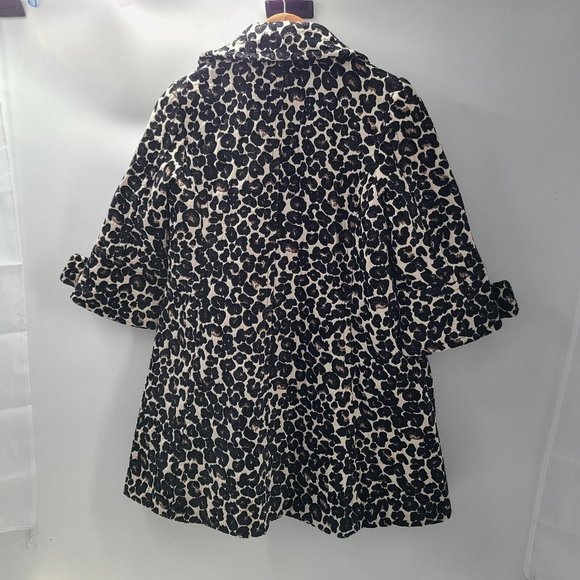 Women's Forever 21‎ Jacket Sz Small Leopard Animal Print Textured 3/4 Sleeve - Picture 2 of 11